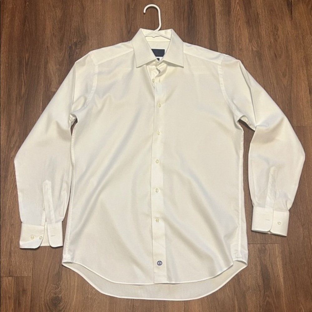 NWOT David Donahue Men's Crisp White Dress Shirt Trim 16 34 / 35